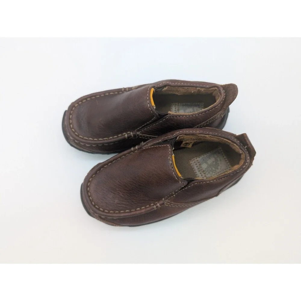 Timberland Toddler Boys Slip On Brown Leather Shoes Size 8.5